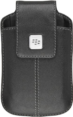 BlackBerry 8900, 8520 Leather Swivel Holster (Black)