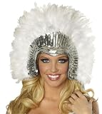 Womens One Size WHITE- Showgirl Small Vegas Headpiece