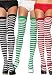 Christmas Stripe Thigh High Nylon Stocking