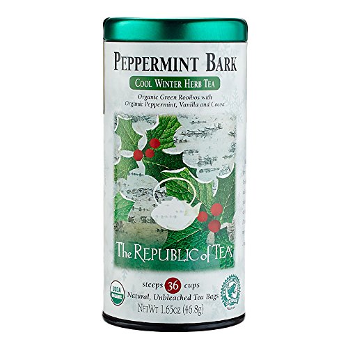 The Republic Of Tea Organic Peppermint Bark Herb Tea, 36 Tea Bags, Fusion Of Cocoa And Peppermint Tea