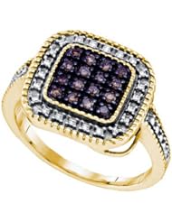 0.19CTW COGNAC DIAMOND MICRO PAVE RING
