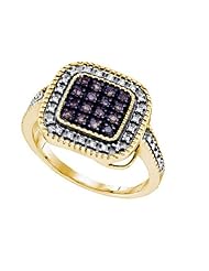 0.19CTW COGNAC DIAMOND MICRO PAVE RING