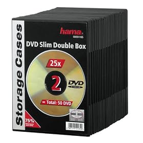 Hama - Lot de 25 bo�tiers DVD Slim, pour 2 DVD