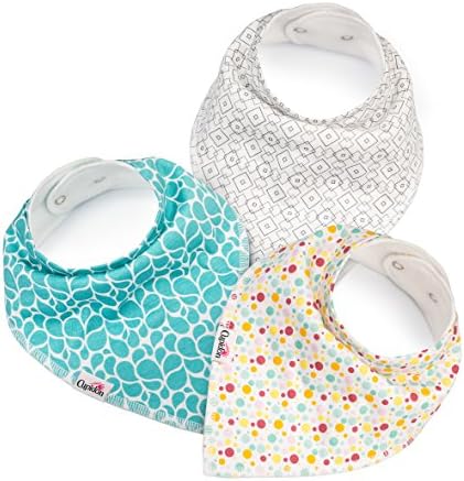 Cupidon Baby Bandana Drool Bibs With Snaps Unisex 3-pack Super Absorbent Organic Cotton Gift Set for Boys &amp; Girls