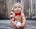 birdyboutique.com Elf Hat for Baby Christmas Holiday Striped Red White with Pom Pom Boys Girls Crochet 6 Month - Toddler