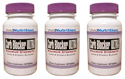 CARB BLOCKER ULTRA (3 Bottles) - Maximum Strength Carbohydrate & Starch Neutralizing Formula/Diet, Fat Loss, Slimming Pill. Lose weight WITHOUT Dieting!