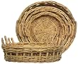 Natural Rattan Round Trays Set / 4 Large = 24"D x 6.5"H