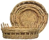 Natural Rattan Round Trays Set / 4 Large = 24"D x 6.5"H