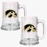 Iowa Hawkeyes 2 Piece 15 oz. Glass Tankard Set