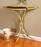 Bird Lover's Half Round Table with Glass Top