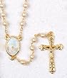 Quinceanera Rosary - 5mm Beads - 18" Gold Plated Chain - IMPORTED FROM ITALY - Boxed