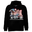 American Eagle US Flag Motorcycle Hooded Sweatshirt