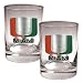 Miami Hurricanes NCAA 2pc Rocks Glass Set by Great American Products
