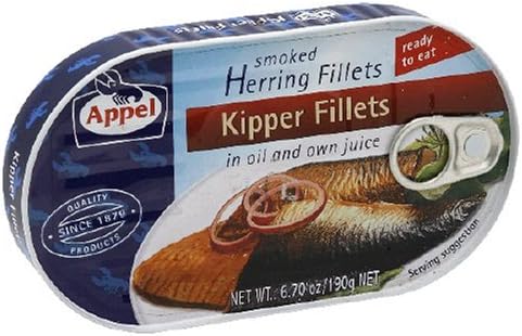 Appel Smoked Kipper Fillets in Oil and Own Juice 6.7 oz (Pack of 2)