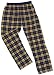 Adult Flannel Pants Elastic Waist No Fly Navy Blue and Gold Plaid