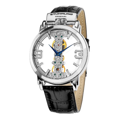 Stuhrling Original Men's 165E.33152 Classic Winchester Spire Mechanical Skeleton Silver Tone Watch