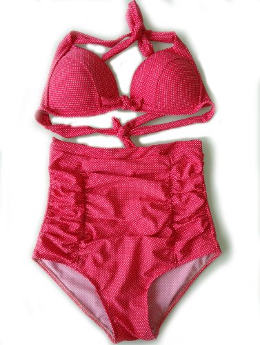 ReliBeauty Polka Dot High Waist Bikini Sets Top+bottom