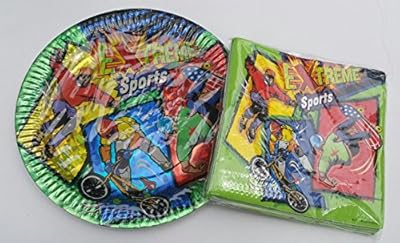 Extreme Sports BMX Skate Board Rollerblade Plate (12) Napkins (16)