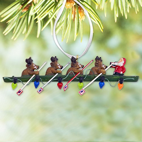 Rowing Reindeer Crew Resin Christmas Ornament by ChalkTalkSPORTS
