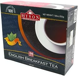 "ENGLISH BREAKFAST" (Black Tea) "HYSON", 100 Teabags in Cardboard Carton 200g. Ceylon