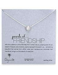 Dogeared Large Pearls of Friendship White Pearl Necklace, Sterling Silver