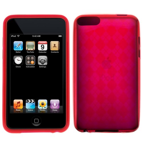 GTMax Durable Gel Skin Protector Case - Red Checker For Apple iPod Touch 8GB 32GB 64G 3rd 3G Generation NEWEST MODEL