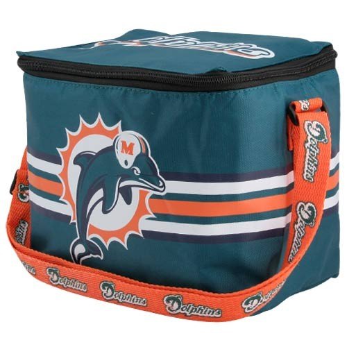 Miami Dolphins Lunch Bag: 6 Pack Zipper Cooler