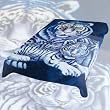Acrylic Mink Tiger Mama With Cub Blanket - 402-2 Blue Backgr