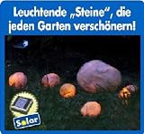 6 Solar LED Leuchtsteine mit Solarpanel & Lichtsensor Solarleuchten Leuchtstein