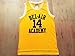 Fresh Prince Jersey 14 Will Smith Jersey Yellow Bel-Air Academy Basketball Jerseys Stitched (Golden, Small)