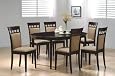7pc Contemporary Cappuccino Finish Solid Wood Dining Table Chairs Set