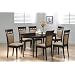 7pc Contemporary Cappuccino Finish Solid Wood Dining Table Chairs Set