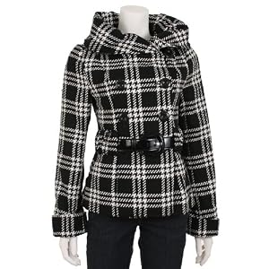 Buy Coffeeshop Black and White Belted Plaid Coat by var goTwisterProductImageStrings = new Object();goTwisterProductImageStrings['prodImageNotAvailTextNoColor'] = 