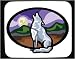 Decorated Mouse Pad with wolf, animal, north, america