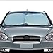 Meeeno Car Windshield Sunshade, Foldable Front Sun Shade UV Protector Keeps Vehicle Cooler with Non-slip Sticky Dash Mat