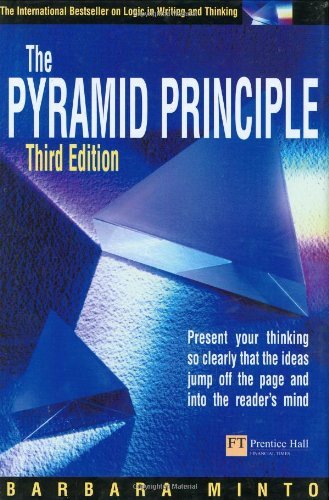 Pyramid Principle Present Your Thinking So Clearly That the Ideas Jump Off the Page and into the Reader's Mind by Minto Barbara (2002-01-01) Hardcover