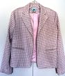 Pink/Grey Hounds Tooth Blazer Jacket with Notch Collar Fully Lined 2 Pockets Sizes XS-XL