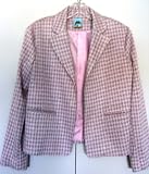 Pink/Grey Hounds Tooth Blazer Jacket with Notch Collar Fully Lined 2 Pockets Sizes XS-XL