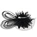 Coolr Women's Fascinators Hat Small Hairpin Feather Mesh Flower Hairclip (Black)