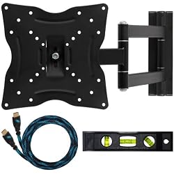 Cheetah Mounts ALAMLB LCD TV Wall Mount Bracket with Full Motion Swing Out Tilt and Swivel Articulating Arm for 23-37" Flat Screen Displays with VESA 100 or 200 Mount Patterns