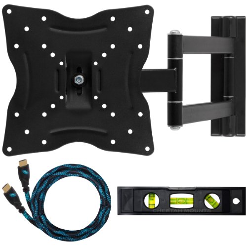 Cheetah Mounts ALAMLB LCD TV Wall Mount Bracket with Full Motion Swing Out Tilt and Swivel Articulating Arm for 23-37 Flat Screen Displays with VESA 100 or 200 Mount Patterns