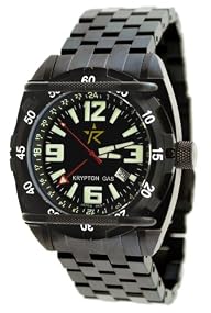 Rogue Warrior Red Cell Black Stainless Steel Band 200M GMT Watch