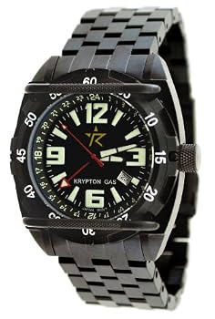 Rogue Warrior Red Cell Black Stainless Steel Band 200M GMT Watch