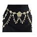 Sexy Brass Hip Chain with Loops and Coins, Fits waist or hips 32" - 38". Chain Link Belt for Belly Dancing or Casual Wear