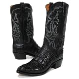 Lucchese 'N8362' Crocodile Tail Cowboy Boots Mens 11 - Black by Lucchese