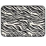 Townhouse Rugs Luxurious 17-Inch by 24-Inch Memory Foam Bath Rug, Zebra