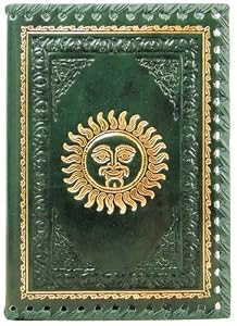Aztec Refillable Leather Journal with Embossed Designs, Gold Edge Sheets, Lined, 6x8"