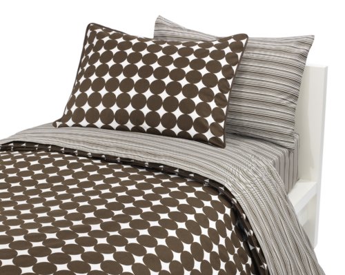 DwellStudio Thin Stripe Full Sheet Set - Chocolate