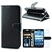 Kyocera Hydro View / C6742 Case, INNOVAA Premium Leather Wallet Case with STAND Flip Cover W/ Free Screen Protector & Touch Screen Stylus Pen - Black