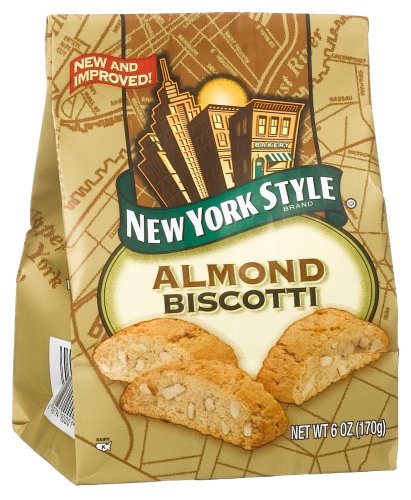New York Style Almond Biscotti, 6-Ounce Bags (Pack of 12) by New York Style